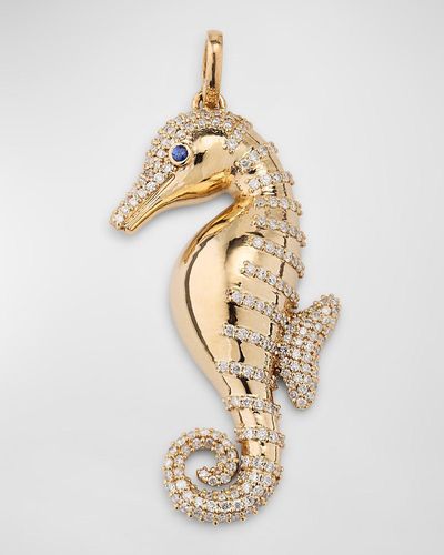 Siena Jewelry 14K Diamond Seahorse Charm - Metallic