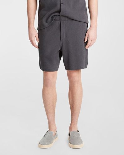 Vince Boucle Pull-On Shorts - Gray