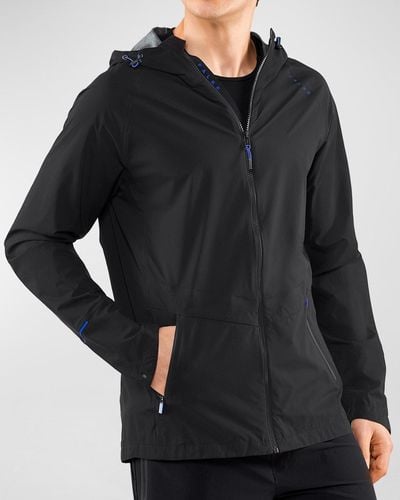FALKE Water-Resistant Hooded Running Jacket - Black