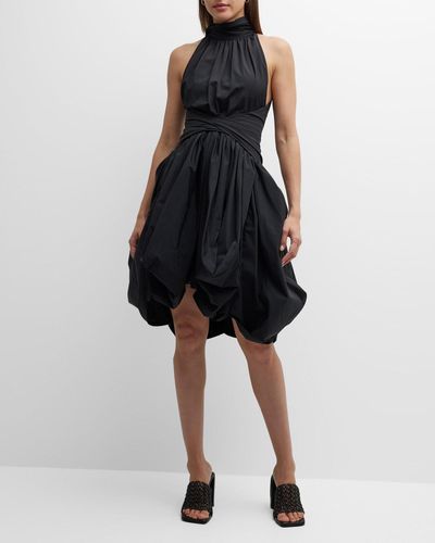 Proenza Schouler Technical Cotton Wrapped Short Dress - Black