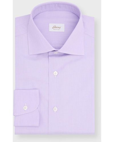 Brioni Point Collar Dress Shirt - Purple