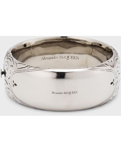 Alexander McQueen Thick Hinged Bracelet - Natural