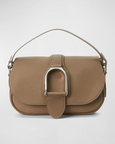 Ralph Lauren Collection Welington Flap Leather Shoulder Bag - Brown