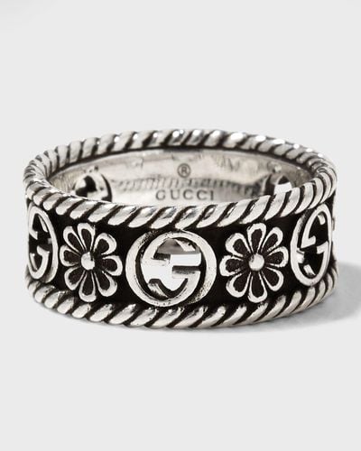 Gucci Sterling Silver GG Flower Ring - Metallic