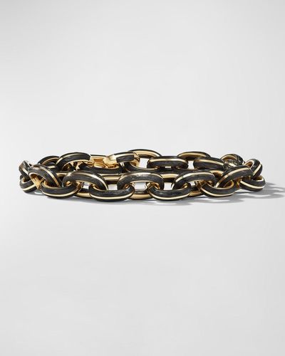 David Yurman Forged Carbon Link Bracelet In 18k Gold, 11mm - Multicolor