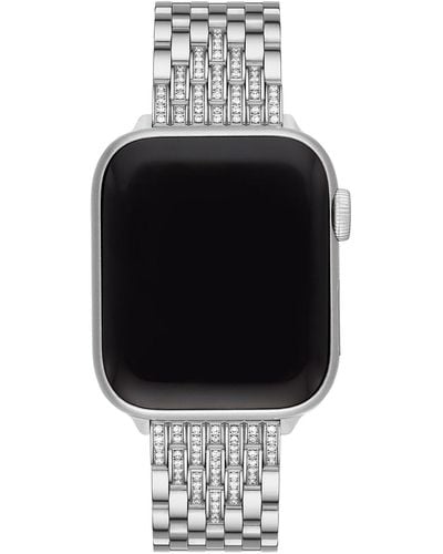 Michele 7-Link Stainless Steel Diamond Bracelet For Apple Watch - Black