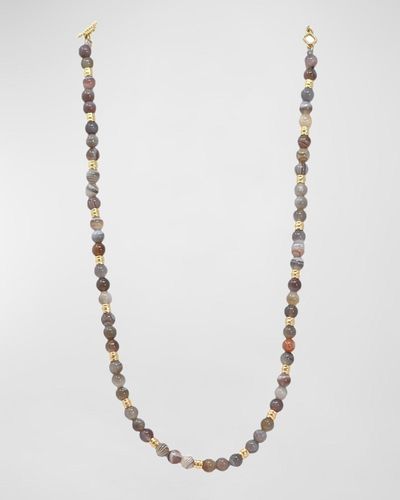 Armenta Botswana Agate Beaded Necklace - White