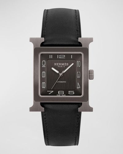Hermès Heure H Watch, 34 Mm - Black