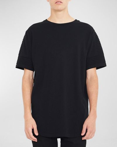 NANA JUDY Maverick Pintuck Sleeve T-shirt - Bci Cotton - Black