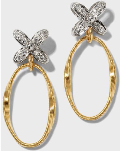 Marco Bicego Marrakech Onde 18k Yellow And White Gold Stud Drop Earrings - Metallic