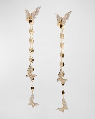 Lana Jewelry 14K Flawless Front To Back Butterfly Earrings - White
