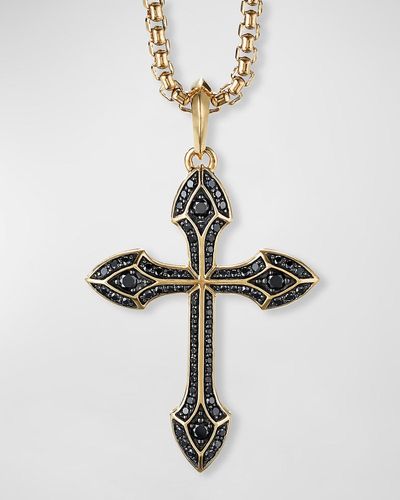 David Yurman Gothic Cross Pendant With Diamonds - Metallic