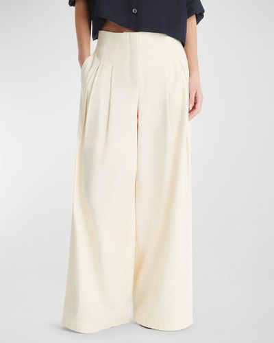 Twp Drew Coated Gabardine-Blend Wide-Leg Pants - White