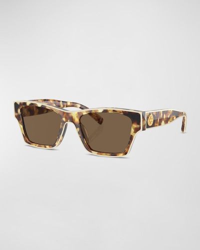 Tory Burch Outlined Rectangle Sunglasses - Natural