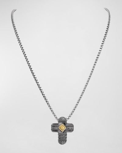 Konstantino 18K/ Cross Pendant Necklace, 24" - Metallic