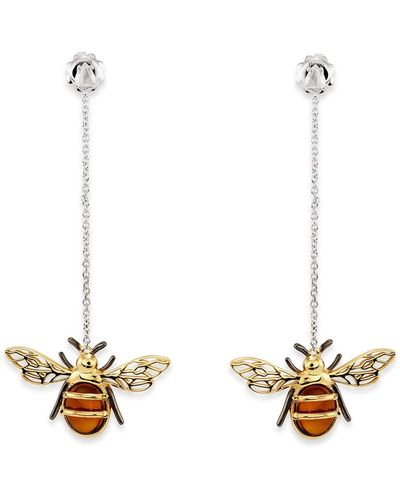 Staurino 18k Citrine Bee Dangle Earrings - White