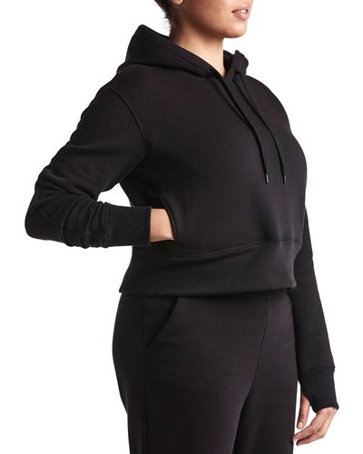PUBLIC REC Luxe Fleece Cropped Hoodie - Black