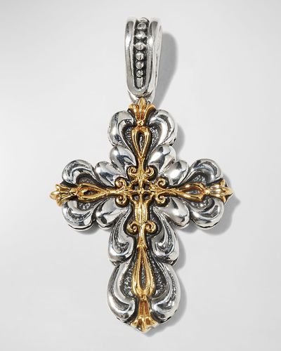 Konstantino Two-tone Cross Pendant - Metallic