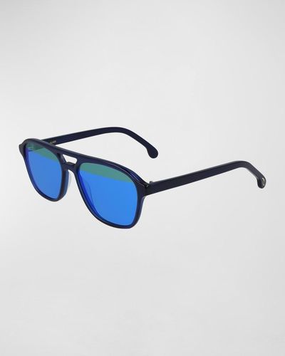 Paul Smith Alder V2 Double-Bridge Navigator Sunglasses - Blue