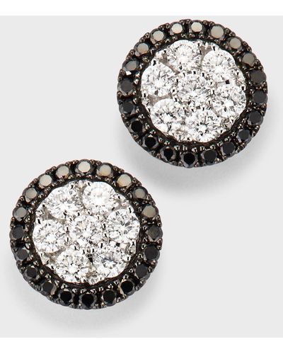 Frederic Sage Round Firenze Ii Black And White Diamond Earrings - Multicolor