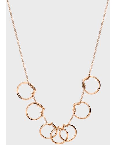Ginette NY 18k Rose Gold Tiny 7-circle Necklace - Natural