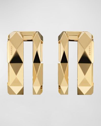Gucci Link To Love Huggie Earrings In 18k Yellow Gold - Metallic