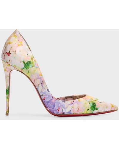 Christian Louboutin Iriza Blooming Half-D'Orsay Sole Pumps - Pink
