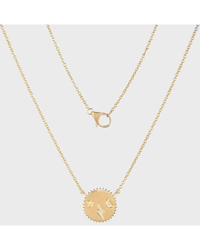 Kastel Jewelry Celestial Disc Small Necklace - White