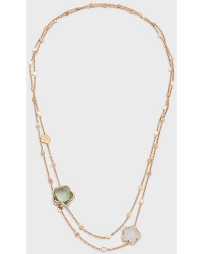 Pasquale Bruni Bon Ton 18k Rose Gold Necklace With Gemstones And Diamonds - White