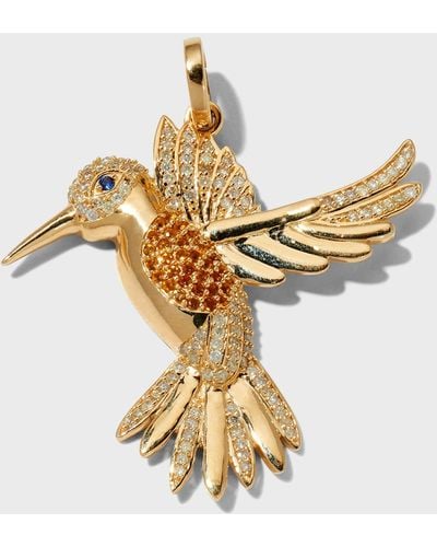Siena Jewelry 14k Yellow Gold Diamond, Citrine And Sapphire Bird Charm - Metallic