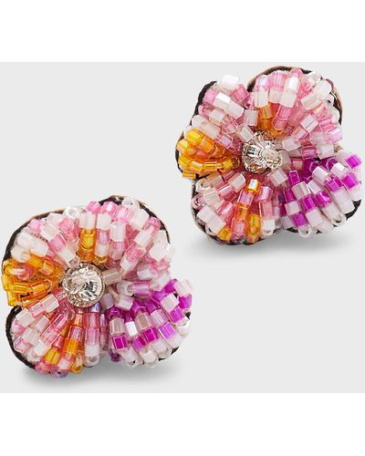 Mignonne Gavigan Alessandra Floral Stud Earrings - Pink