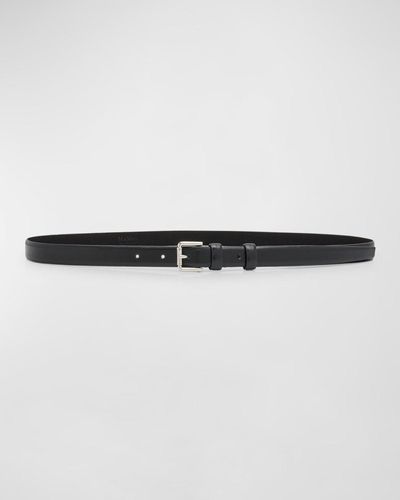 Max Mara Patent Leather Skinny Belt - Black