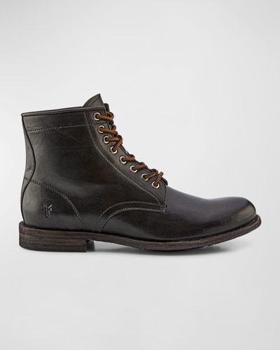 Frye Tyler Leather Lace-up Boots - Black