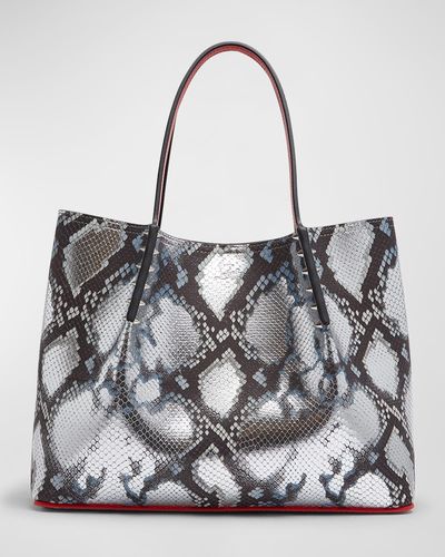 Christian Louboutin Women's Loubi54 Snake-Embossed Leather Tote Bag - Multi Silver One-Size