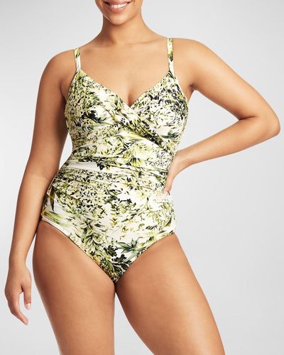 Sea Level Troppica Twist-Front One-Piece Swimsuit (Dd-E Cup) - Green