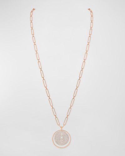 Messika Lucky Move 18k Rose Gold Full Pave Necklace - White