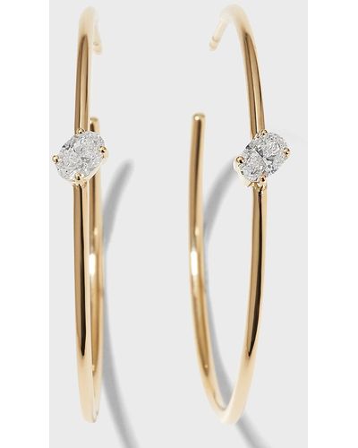 Kastel Jewelry 14k Gold Chilla Diamond Hoop Earrings - White