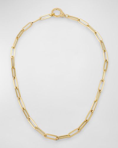 Sorellina 18K Paperclip Chain Necklace With Diamonds - White