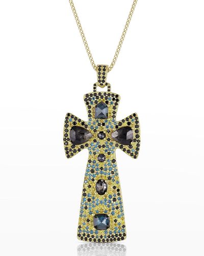 Dominique Cohen 18k Yellow Gold Diamond Ombré Celtic Cross Necklace - Metallic