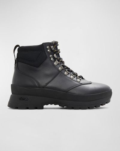 Belstaff Scramble Leather Lace-up Hiker Boots - Black