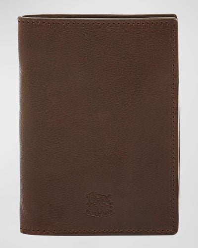 Il Bisonte Cestello Medium Vertical Bifold Wallet - Brown