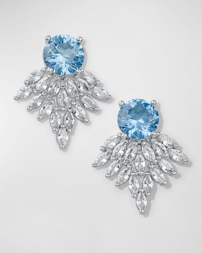 Kenneth Jay Lane Round And Marquise Cluster Cubic Zirconia Drop Earrings, 4Tcw - Blue