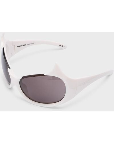 Balenciaga Gotham Injected Nylon Wrap Sunglasses - White
