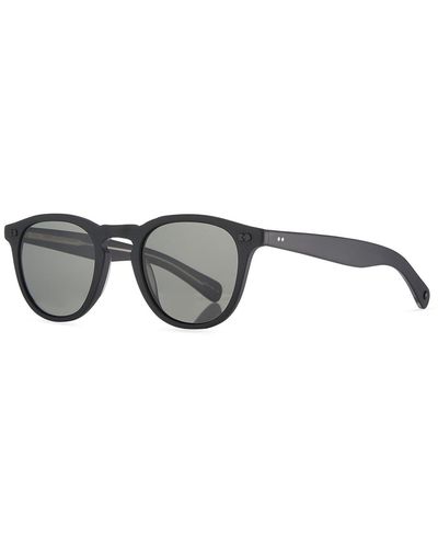 Garrett Leight Hampton X Round Acetate Sunglasses, Black - Multicolor