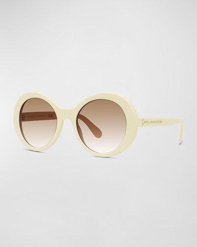 Stella McCartney Oversized Plastic Round Sunglasses - White