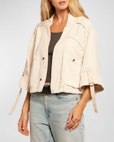 Current/Elliott The Blissful Drawstring Utility Jacket - Natural