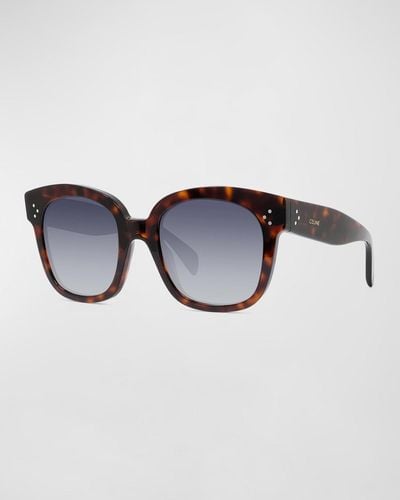 Celine Square Polarized Acetate Sunglasses, Blue Pattern