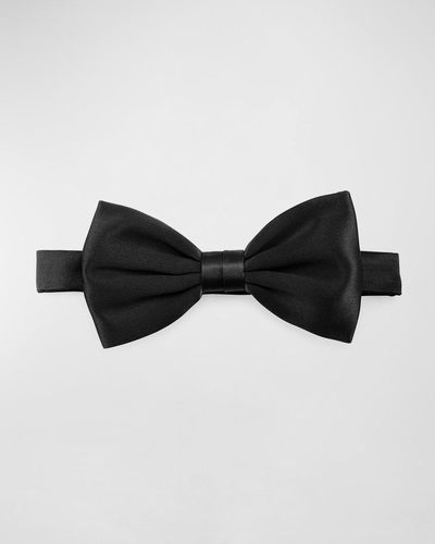 Stefano Ricci Silk Satin Bow Tie - Black