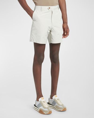 Tom Ford Technical Micro Faille Tailored Shorts - White