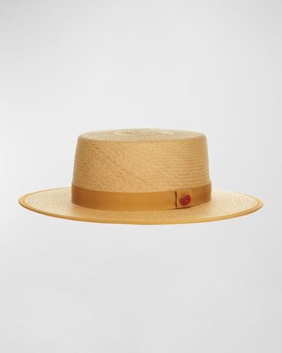 Keith James Derby Straw Hat - Natural